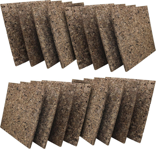 Thick Dark Brown Cork Squares for Bulletin Boards and Walls