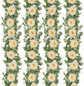 Artificial Eucalyptus Garlands with Flowers 4Pcs 26ft - Champagne