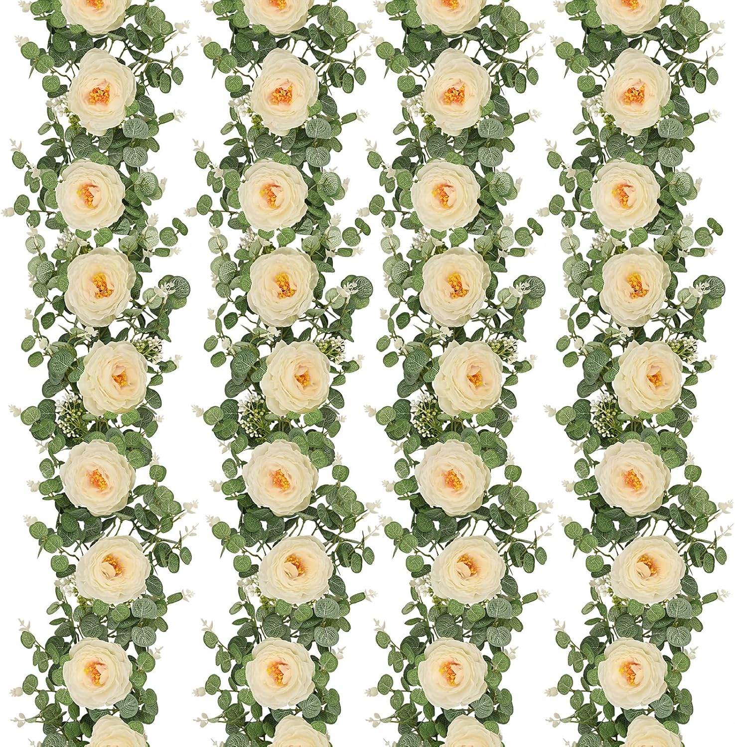 Dolicer 4Pcs 26Ft Artificial Eucalyptus Garlands for Decor