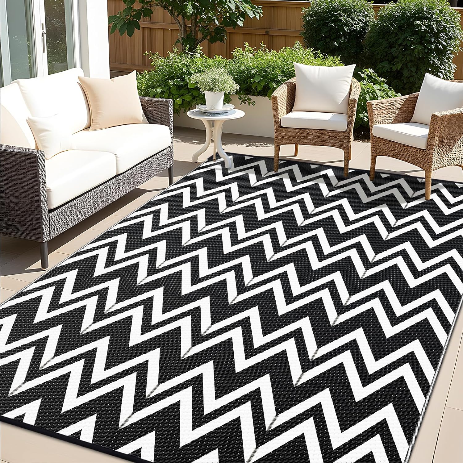 OLANLY Waterproof Outdoor Rug 8x10 ft for Patio and Camping