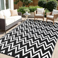 OLANLY Waterproof Outdoor Rug 6x9 ft Reversible Chevron - Durable