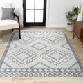 Moroccan Beni Souk Cream/Gray Area Rug 3x5 - Pet Friendly, Low Pile