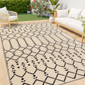 Smiry Outdoor Rug 9x12 ft - Waterproof Reversible Patio Rug