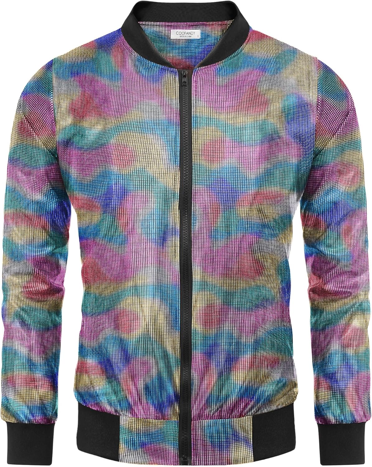 COOFANDY Men's Metallic Jacket for Disco Party and Casual Wear