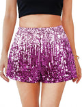 MANER Women's Sequin Shorts High Waisted Sparkly Night Out Shorts