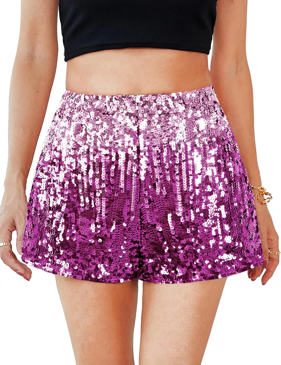 High Waisted Sequin Shorts for Glamorous Night Out Style