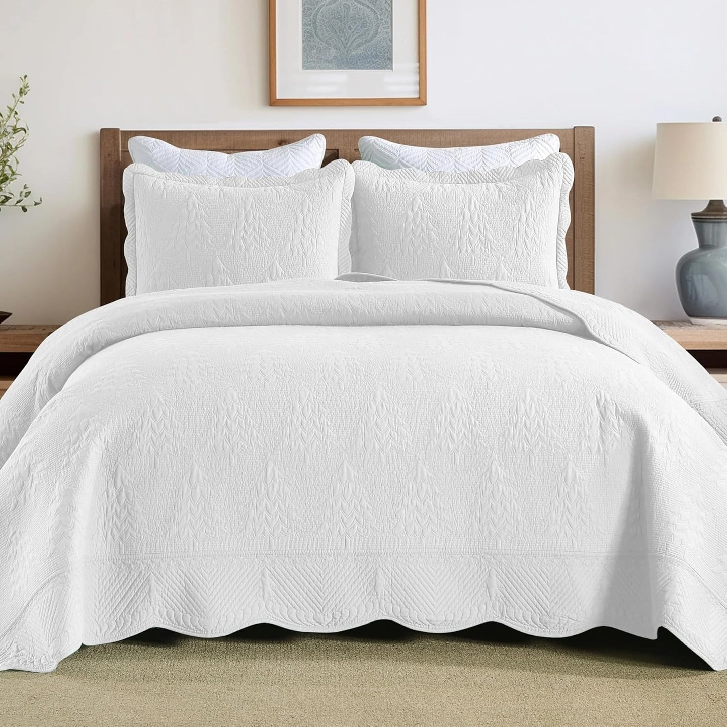 MarCielo 3-Piece Christmas Quilt Set for Oversized King Beds