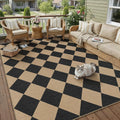 6x9 Checkered Easy Jute Area Rug for Living Room and Patio