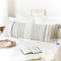 Large Body Pillow Cover 20x54 Coastal Blue Boho - Oversized Accent