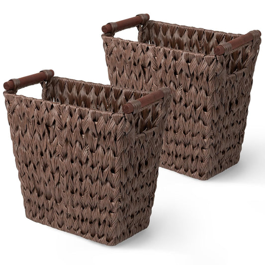 Woven Trash Basket for Versatile Use in Any Room Decor