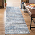 Washable Non-Slip 10 ft Runner - Gray Blue Blush Modern Abstract