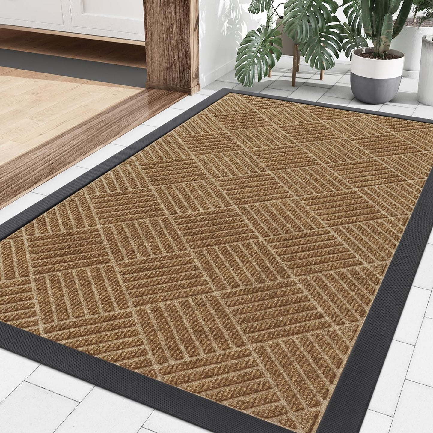 Smiry Front Door Mat Heavy Duty Non Slip Outdoor Indoor Use