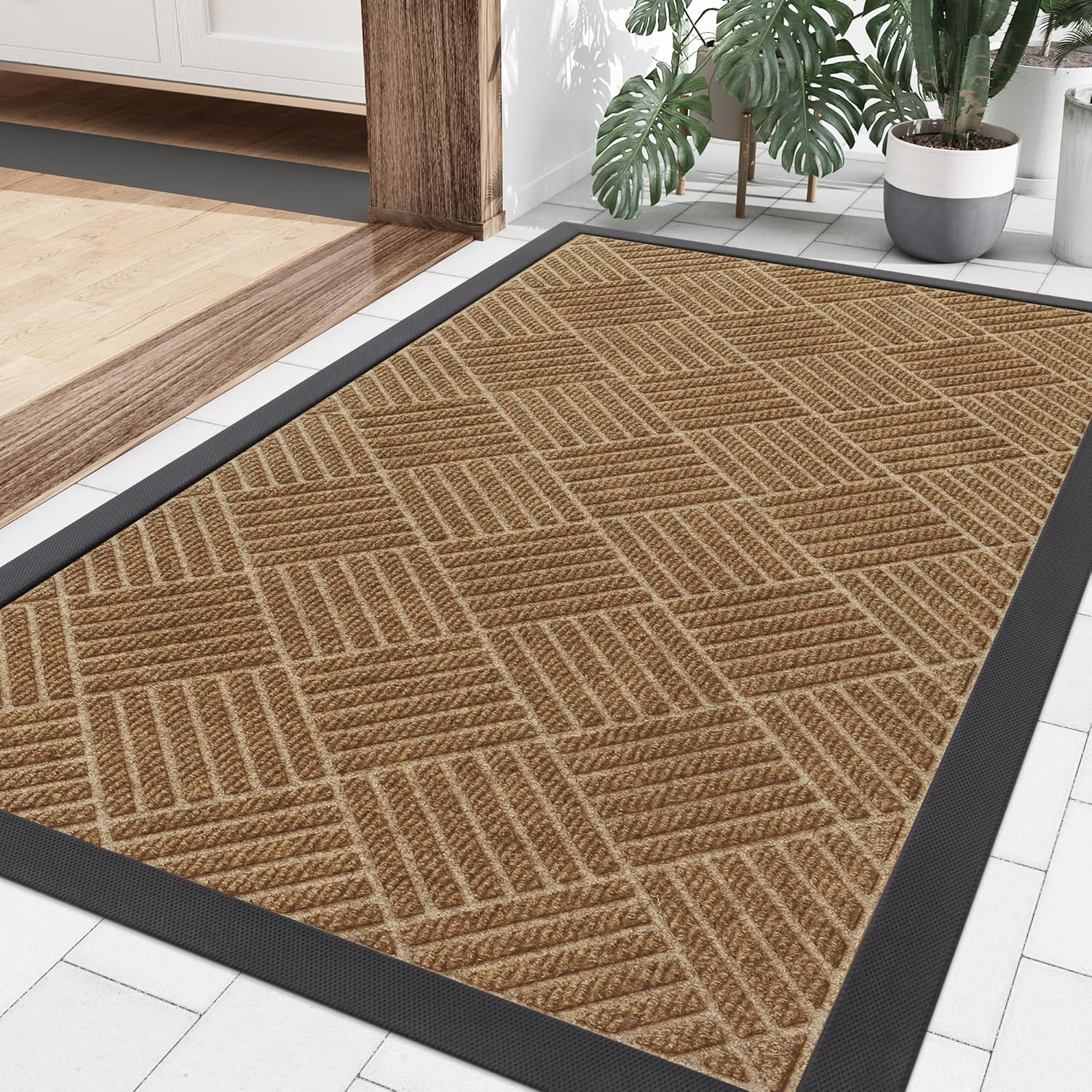 Smiry Front Door Mat Heavy Duty Non Slip Outdoor Indoor Use