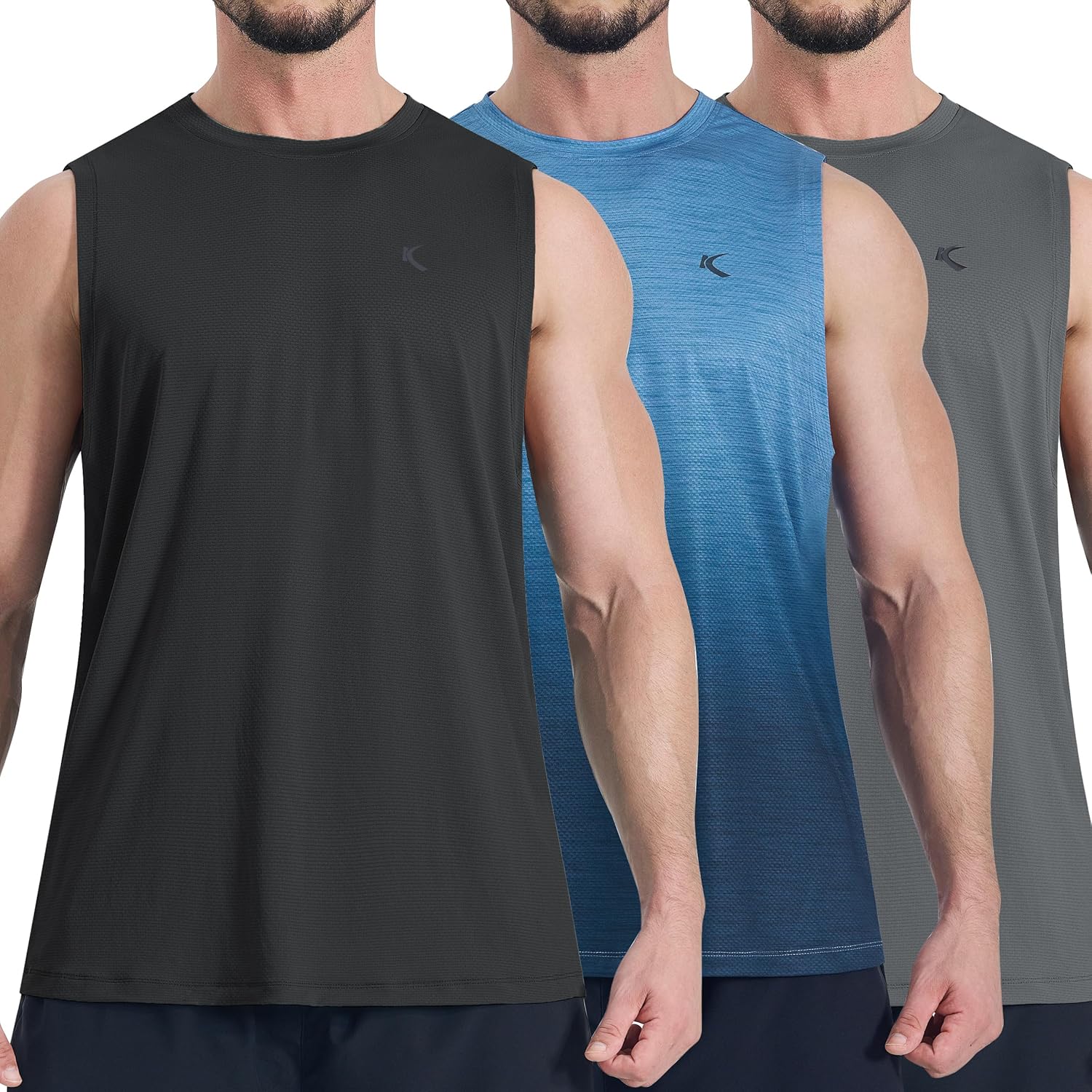 KPSUN Men's Quick Dry Workout Tank Tops for Fitness and Running