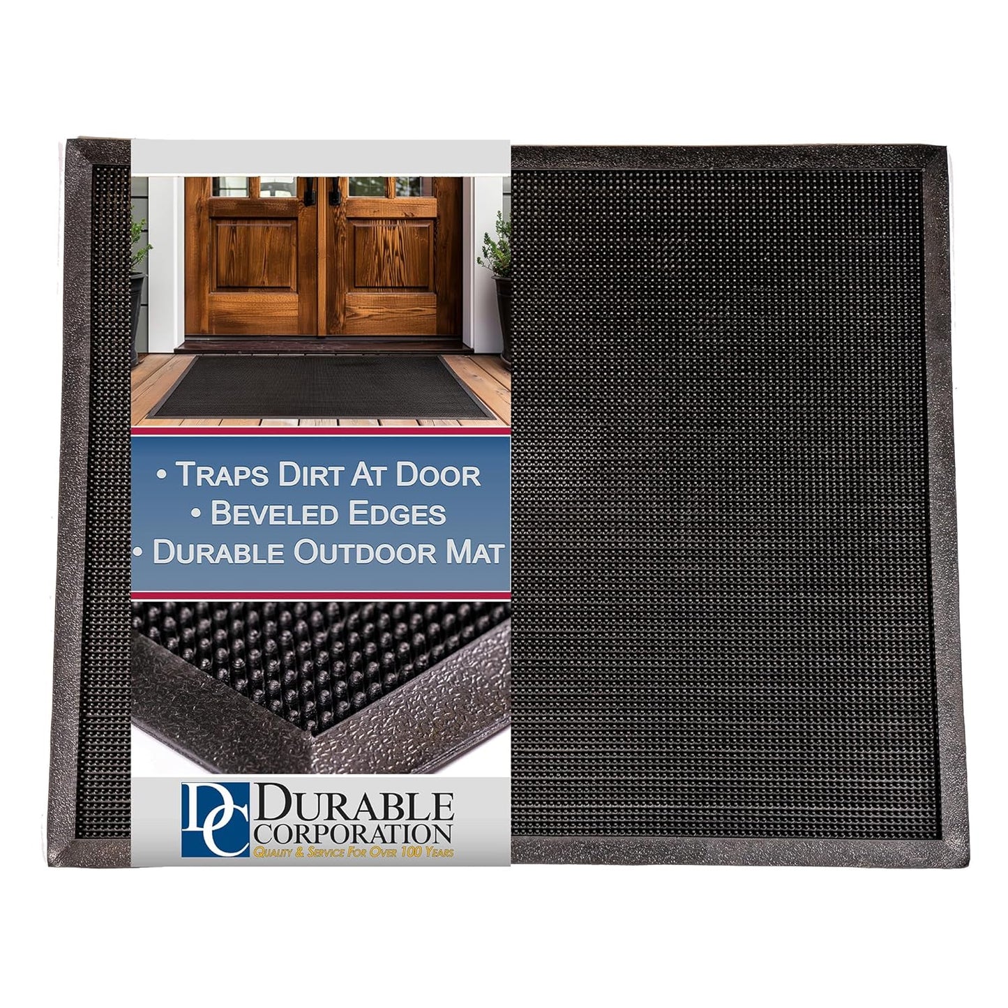Durable Heavy Duty Rubber Fingertip Outdoor Entrance Mat 24x32