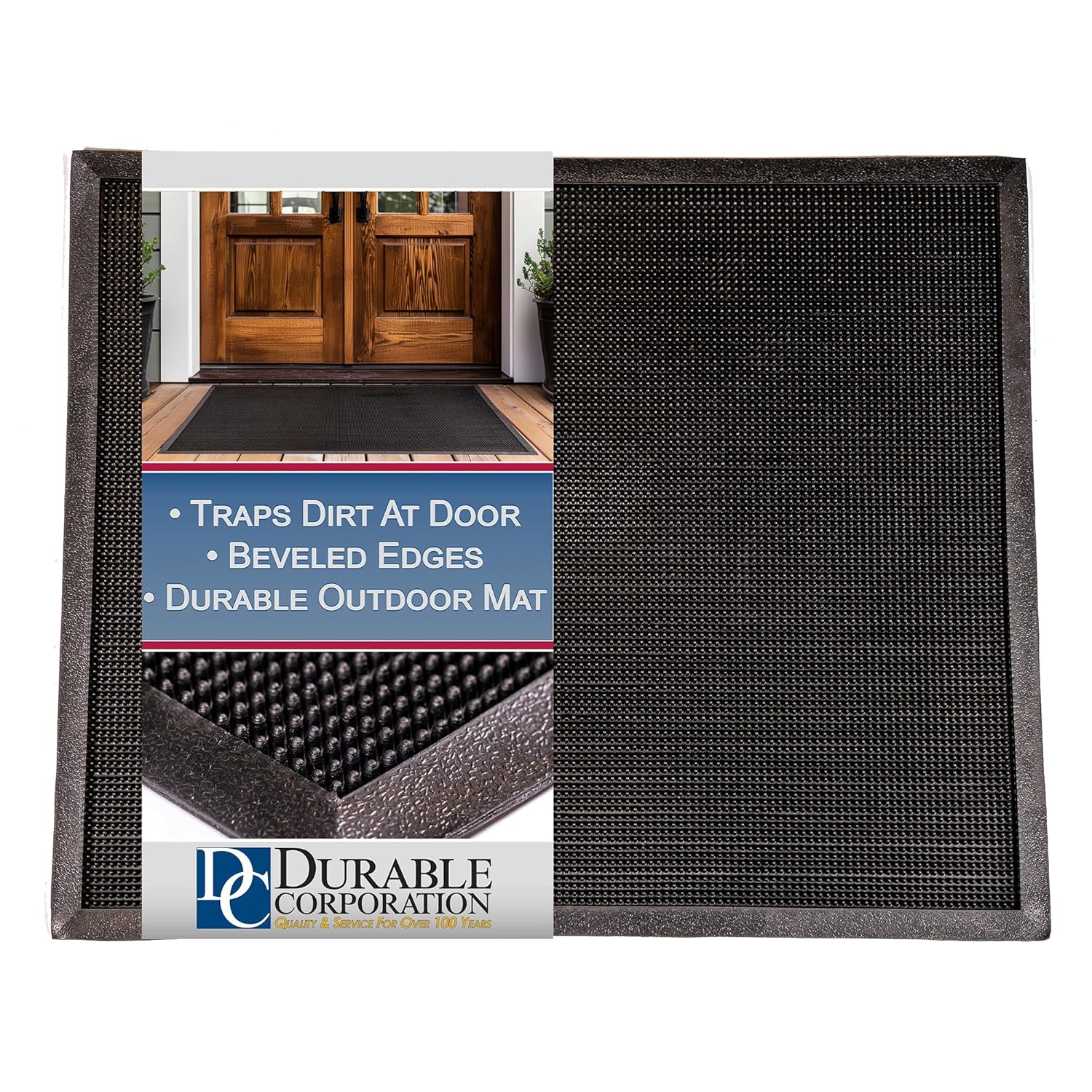 Durable Heavy Duty Rubber Fingertip Outdoor Entrance Mat 24x32