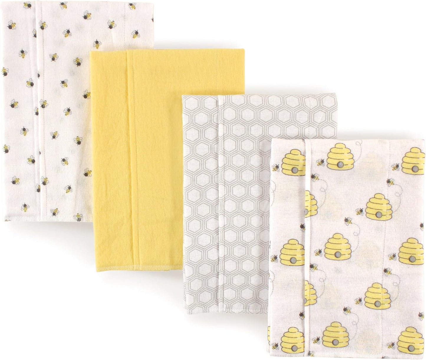 Hudson Baby Cotton Flannel Burp Cloths - Bee Print
