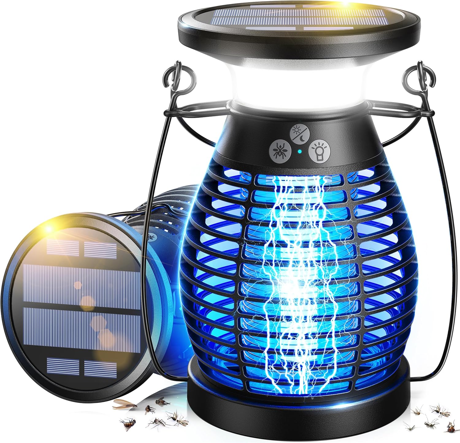 Solar Bug Zapper Outdoor - 4200V Effective Mosquito Zapper