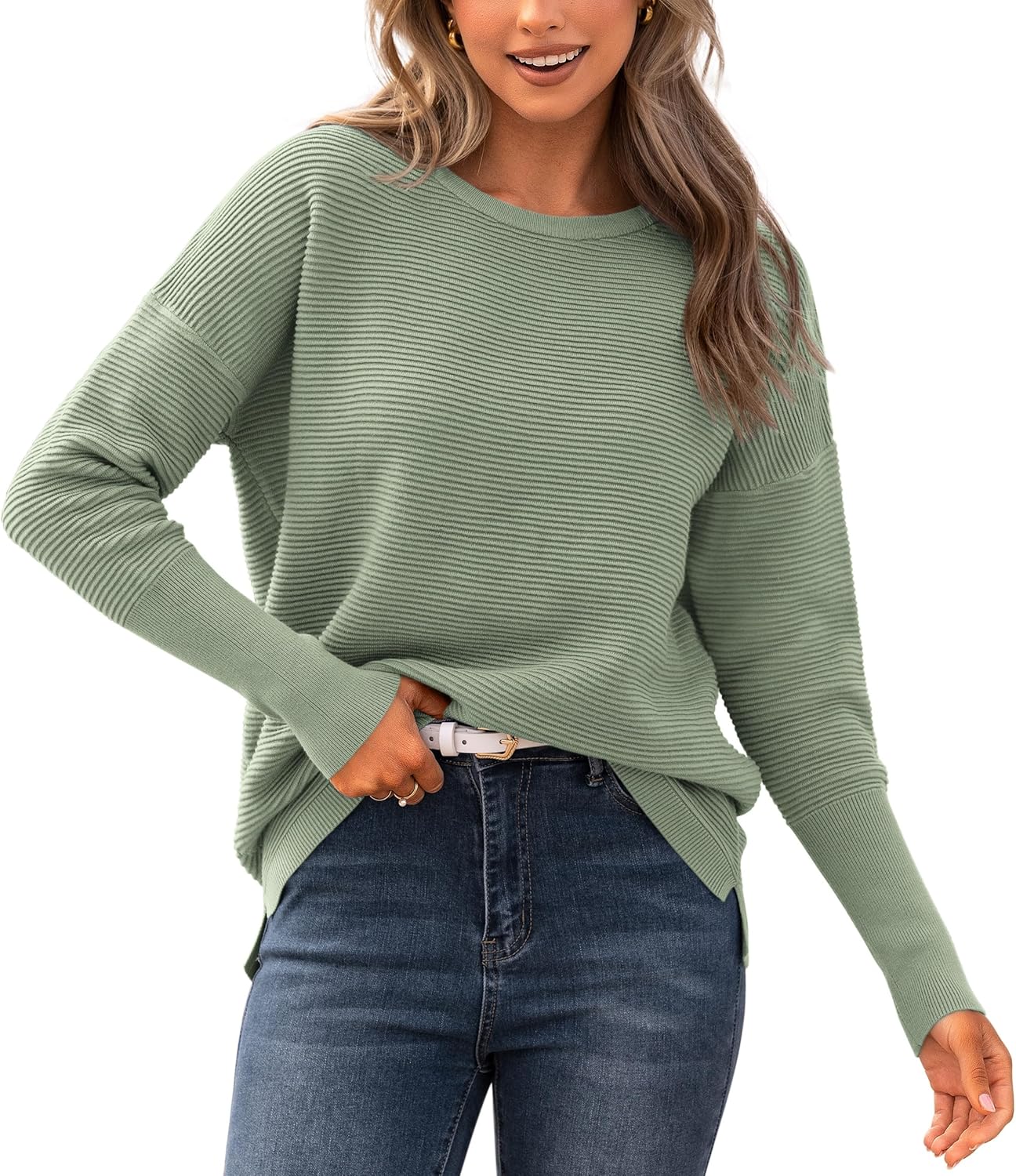 BTFBM Fall Sweaters for Women 2025 Casual Long Sleeve Style