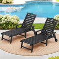 LUE BONA Outdoor Chaise Lounge Chairs Set of 2 - Durable HDPS Pool