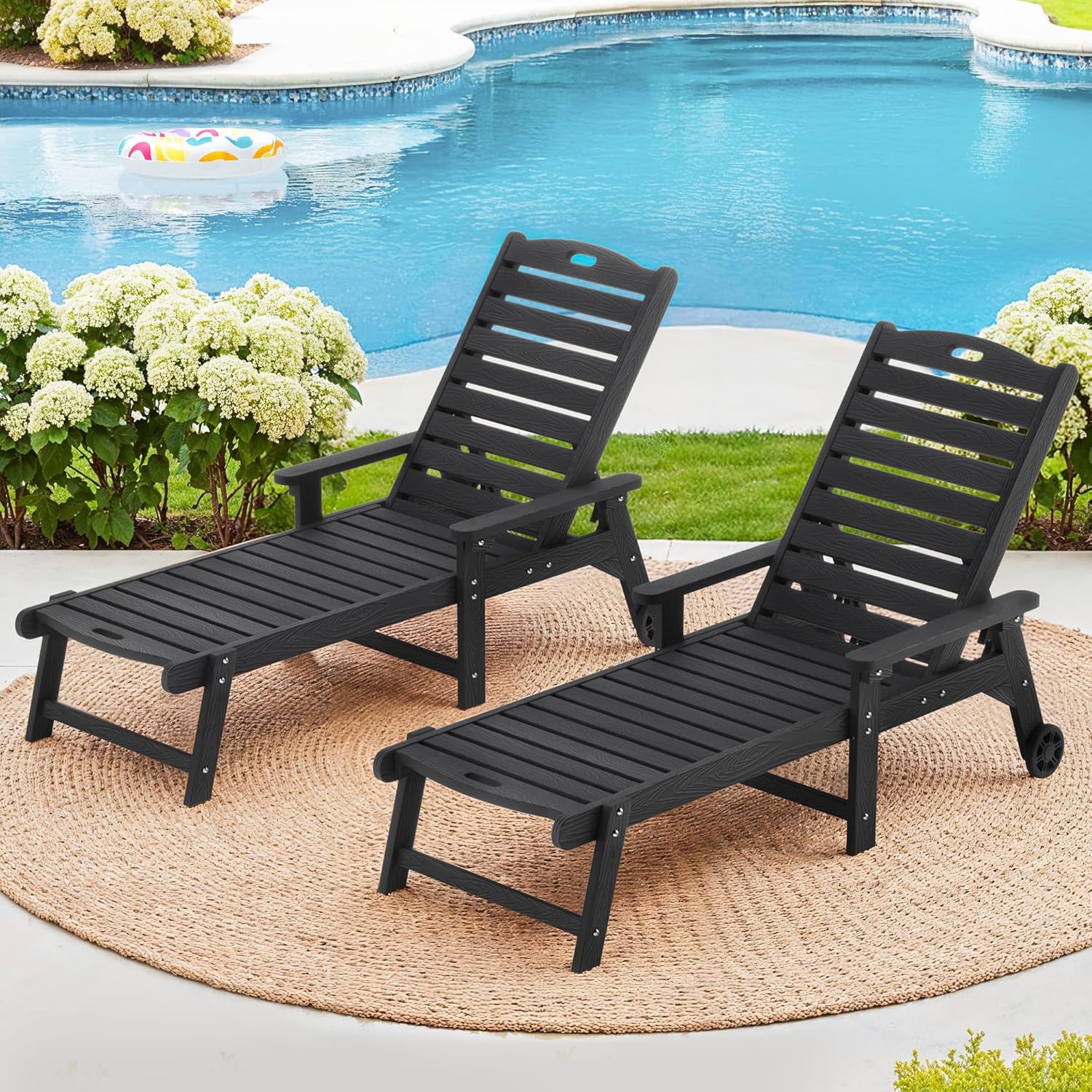 LUE BONA Outdoor Chaise Lounge Chairs Set of 2 for Relaxation