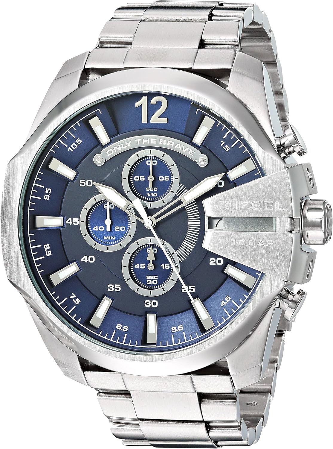 Diesel Mega Chief Stainless Steel Men's Watch: Bold Style & Function