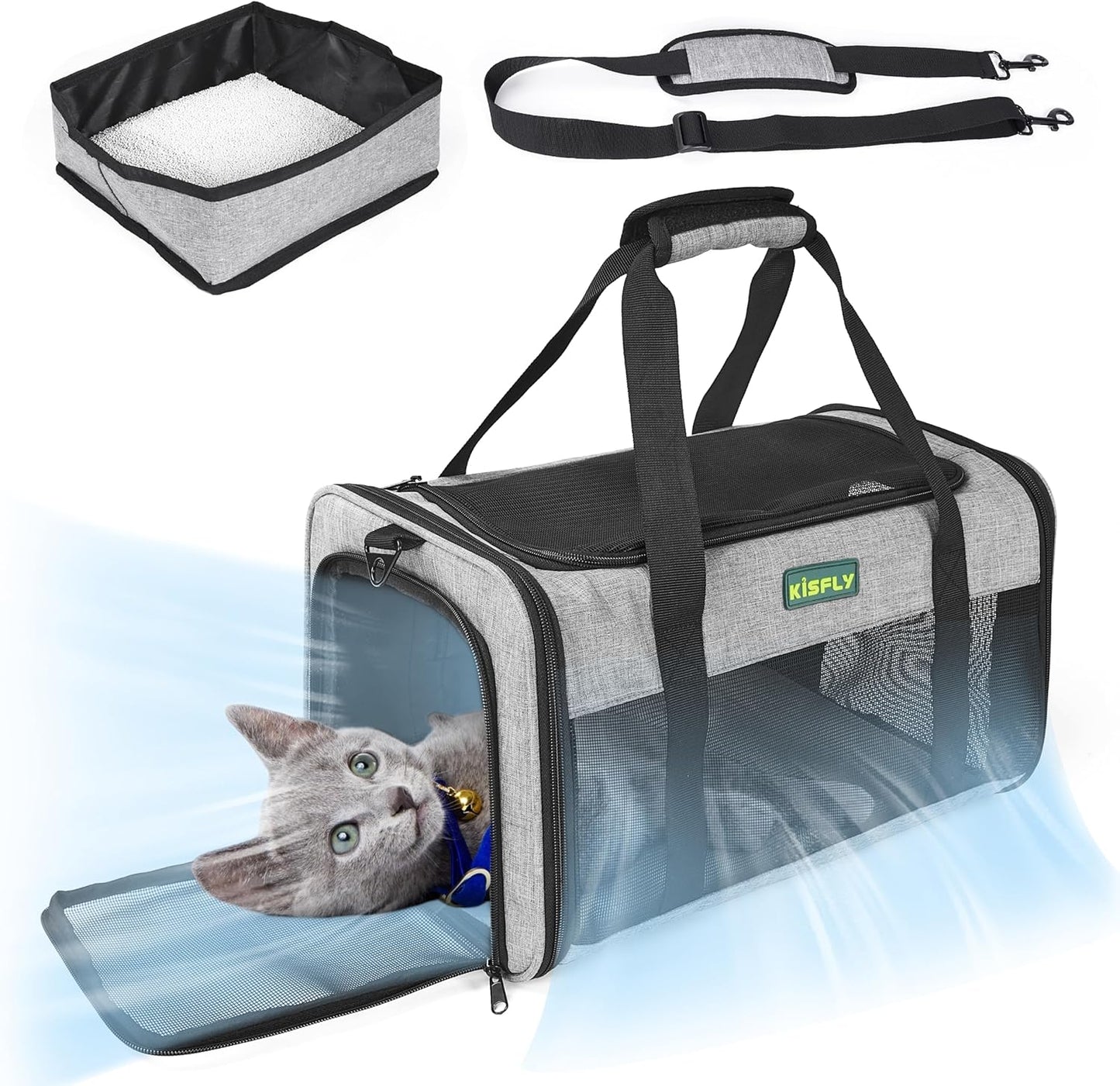 TSA Approved Pet Carrier for Small Cats and Dogs, 17x11x9.5 in