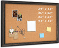 Cork Board Bulletin Board 24 in x 18 in - Rustic Black Frame