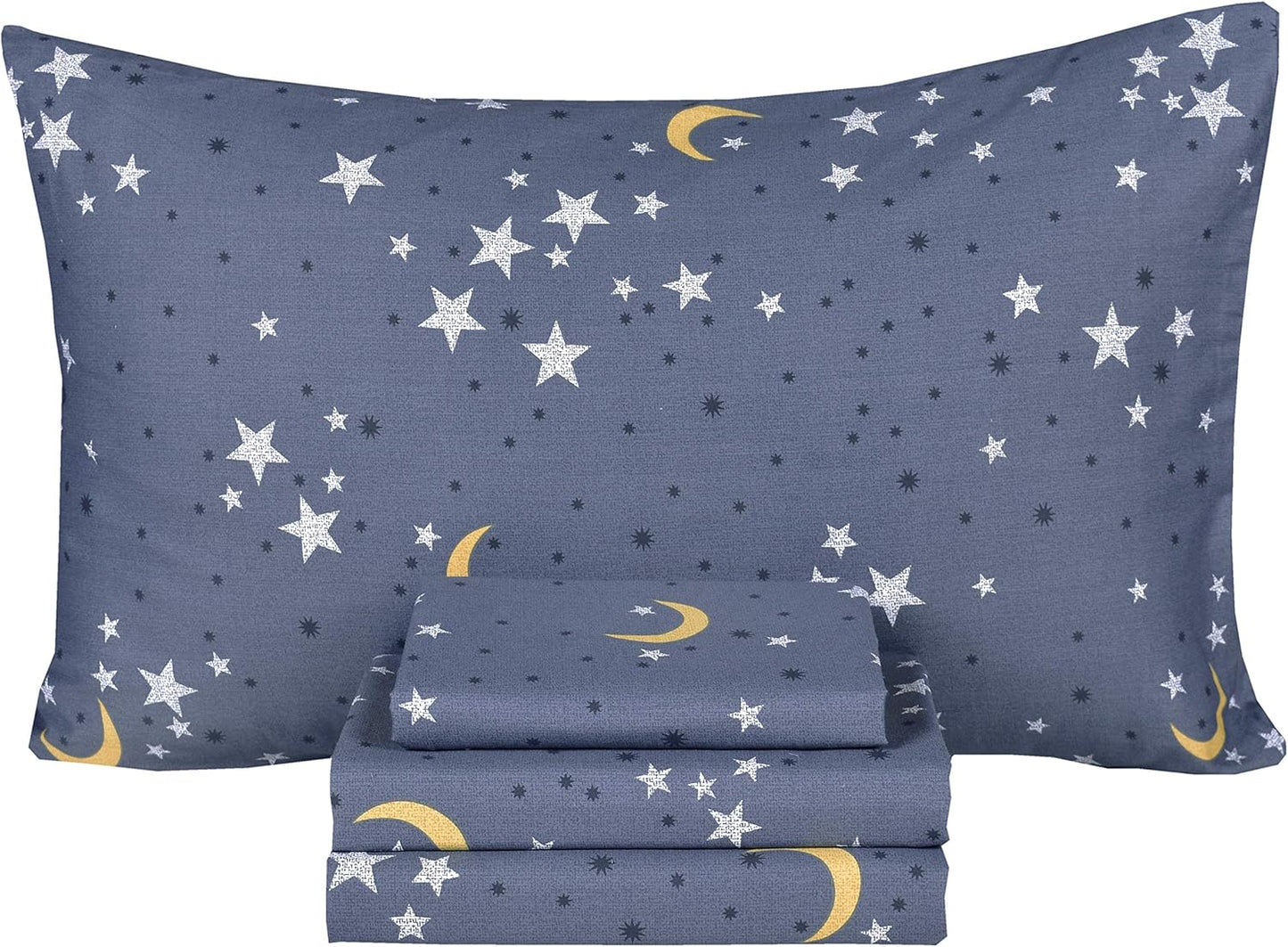 Scientific Sleep Moon & Star Night Sky Full Bed Sheet Set