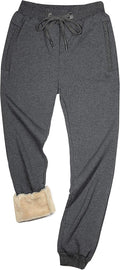 Faleave Men's Sherpa Lined Sweatpants with Zipper Pockets - Warm