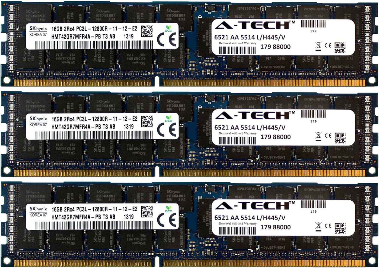 A-Tech 48GB Kit 3X 16GB PC3-12800 RAM for Dell PowerEdge Servers
