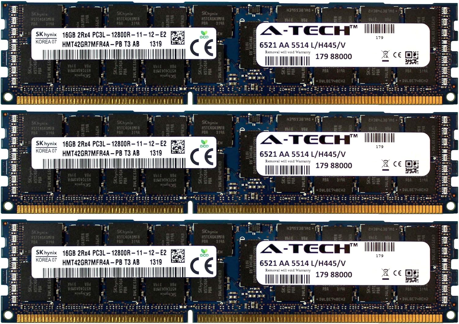 A-Tech 48GB Kit 3X 16GB PC3-12800 RAM for Dell PowerEdge Servers
