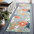 SAFAVIEH Cabana Runner Rug 2 ft x 9 ft - Green Rust Floral Runner