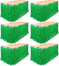 Fovths 6 Pack Luau Grass Table Skirt for Tropical Parties