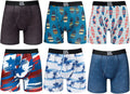 Mens Boxer Briefs Pack of 6 - Chafe Safe Support and Moisture Wicking