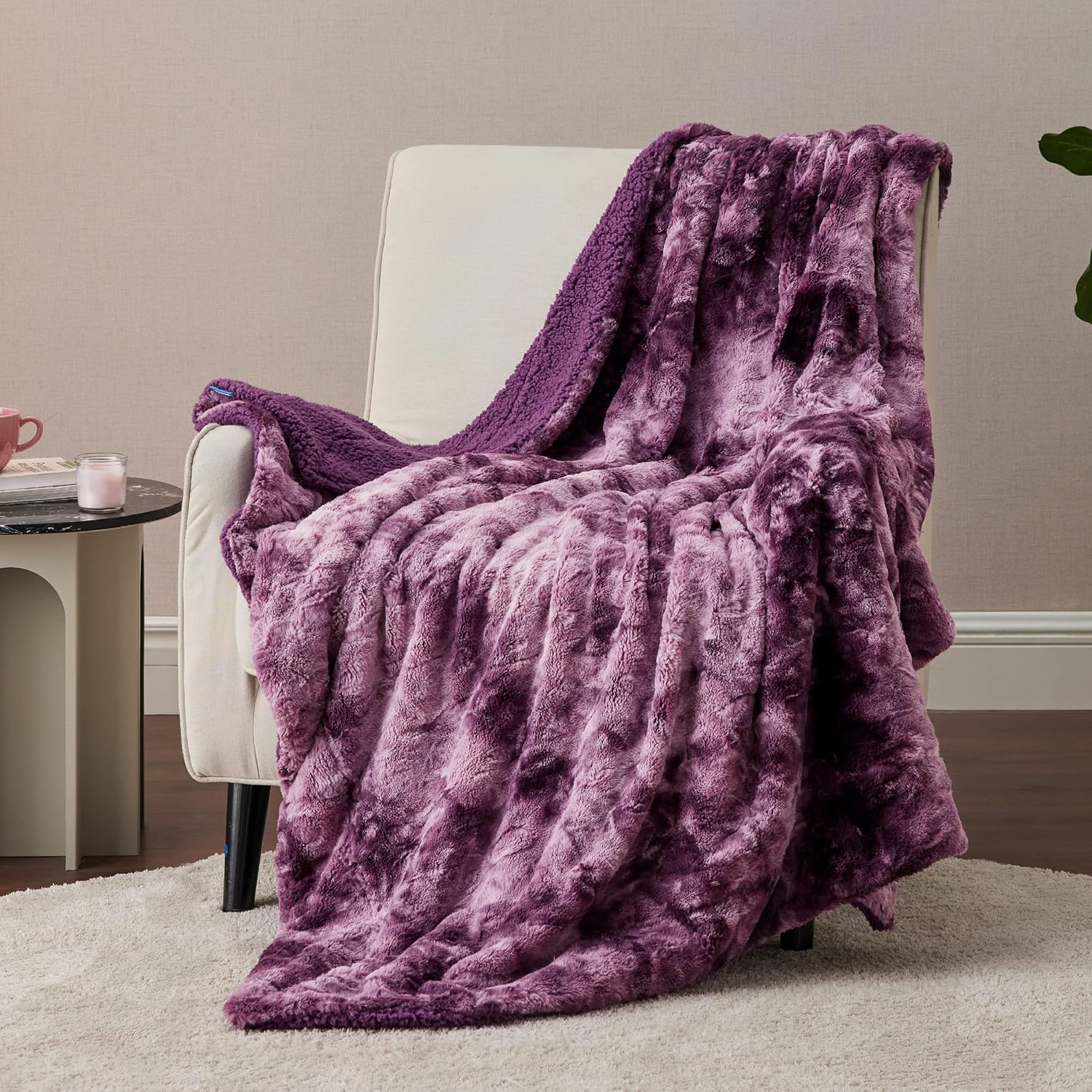 Bedsure Fuzzy Blanket Twin Size - Soft Reversible Sherpa Comfort