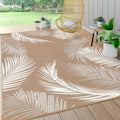 6x9 Waterproof Outdoor Rug in Leaf Brown - Reversible Patio Mat