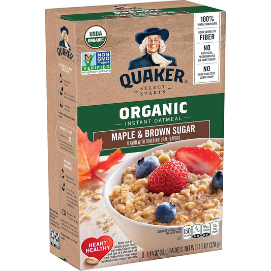 Quaker Instant Organic Oatmeal with Maple & Brown Sugar Flavor