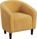 Yaheetech Accent Barrel Chair: Cozy Boucle Fabric Armchair