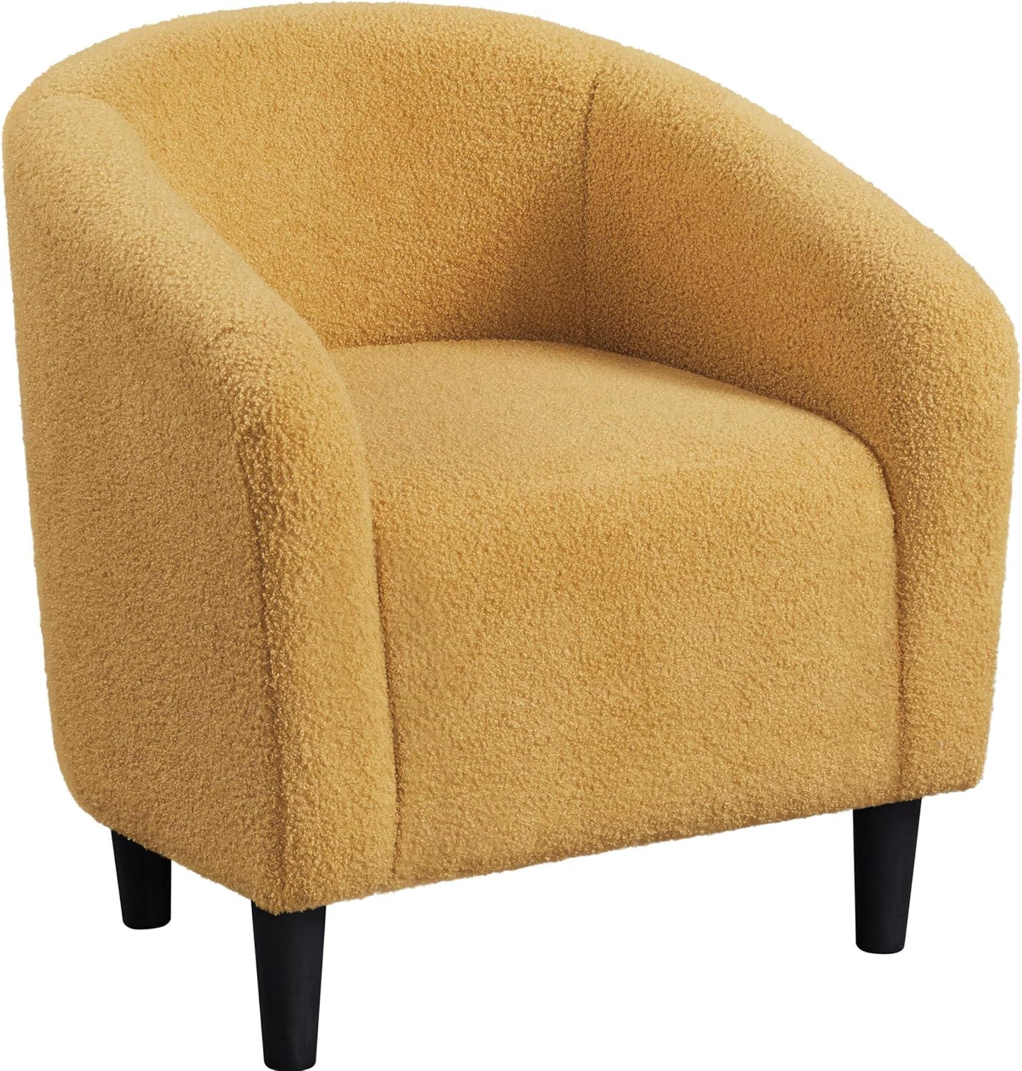 Yaheetech Accent Barrel Chair: Cozy Boucle Fabric Armchair