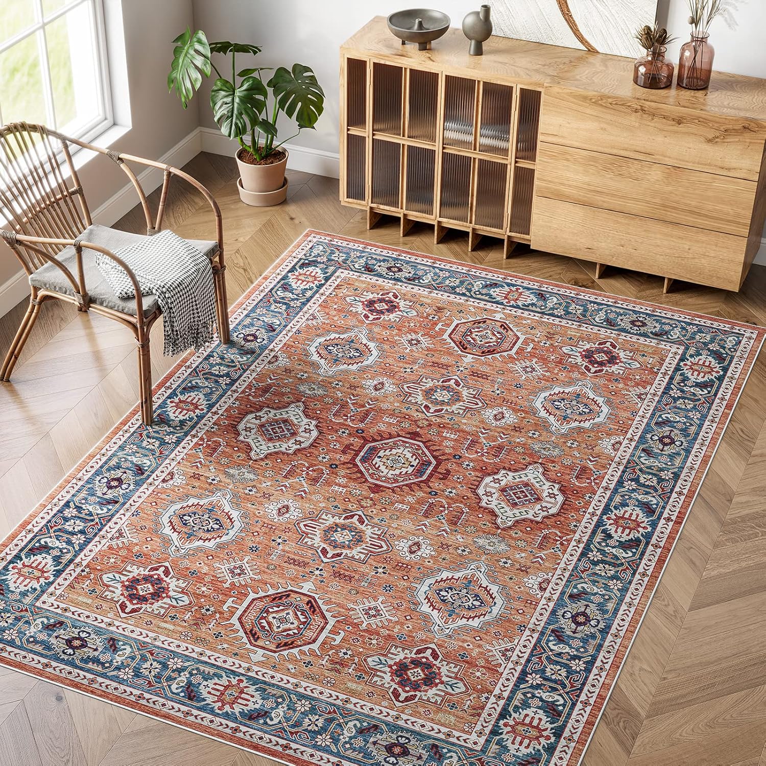 Dripex Vintage 5x7 Area Rugs for Living Room and Bedroom