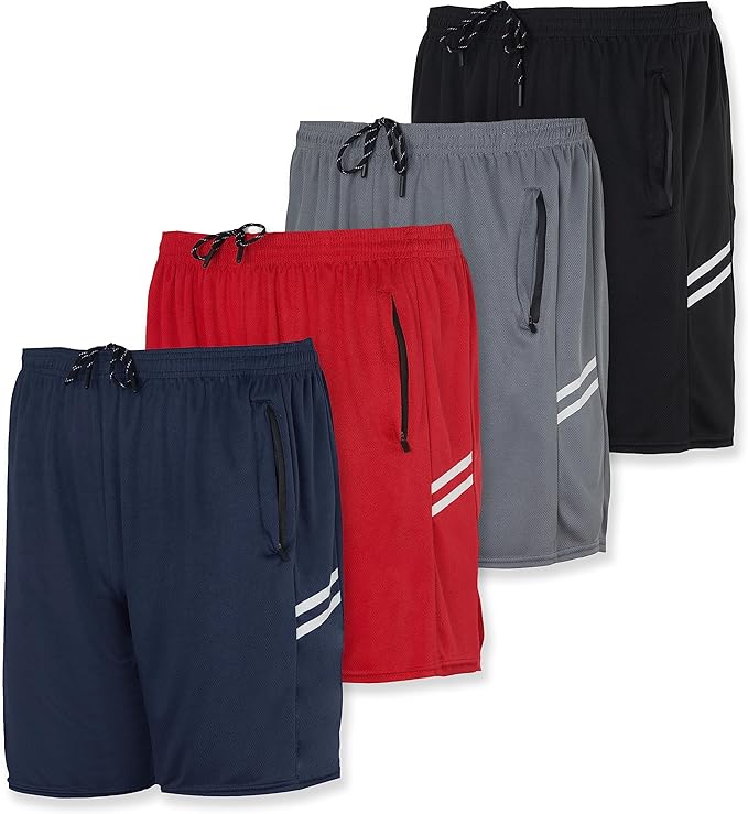 Real Essentials Men's 7in Athletic Running Quick Dry Mesh Shorts