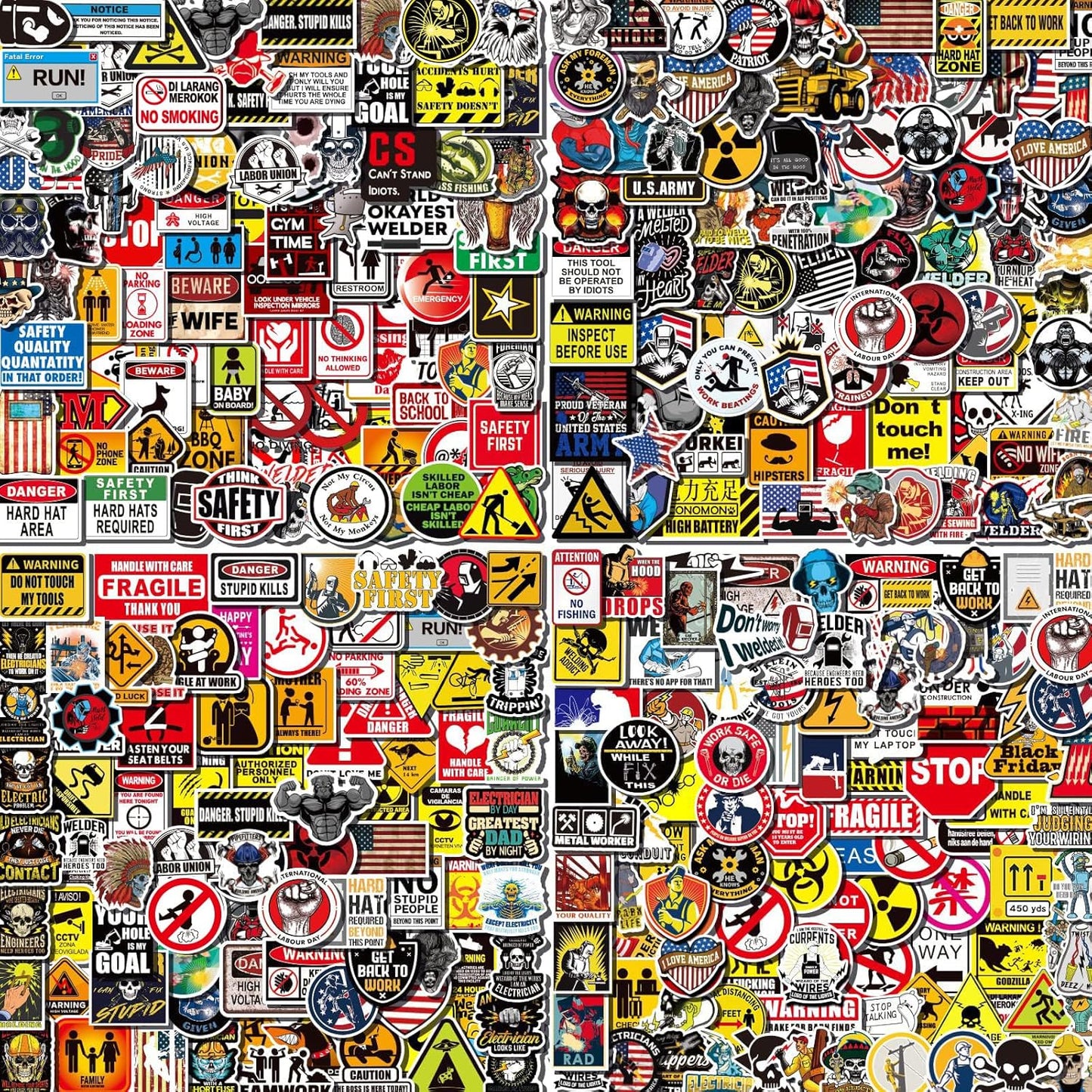 400 Funny Welding Stickers Set for Hard Hats