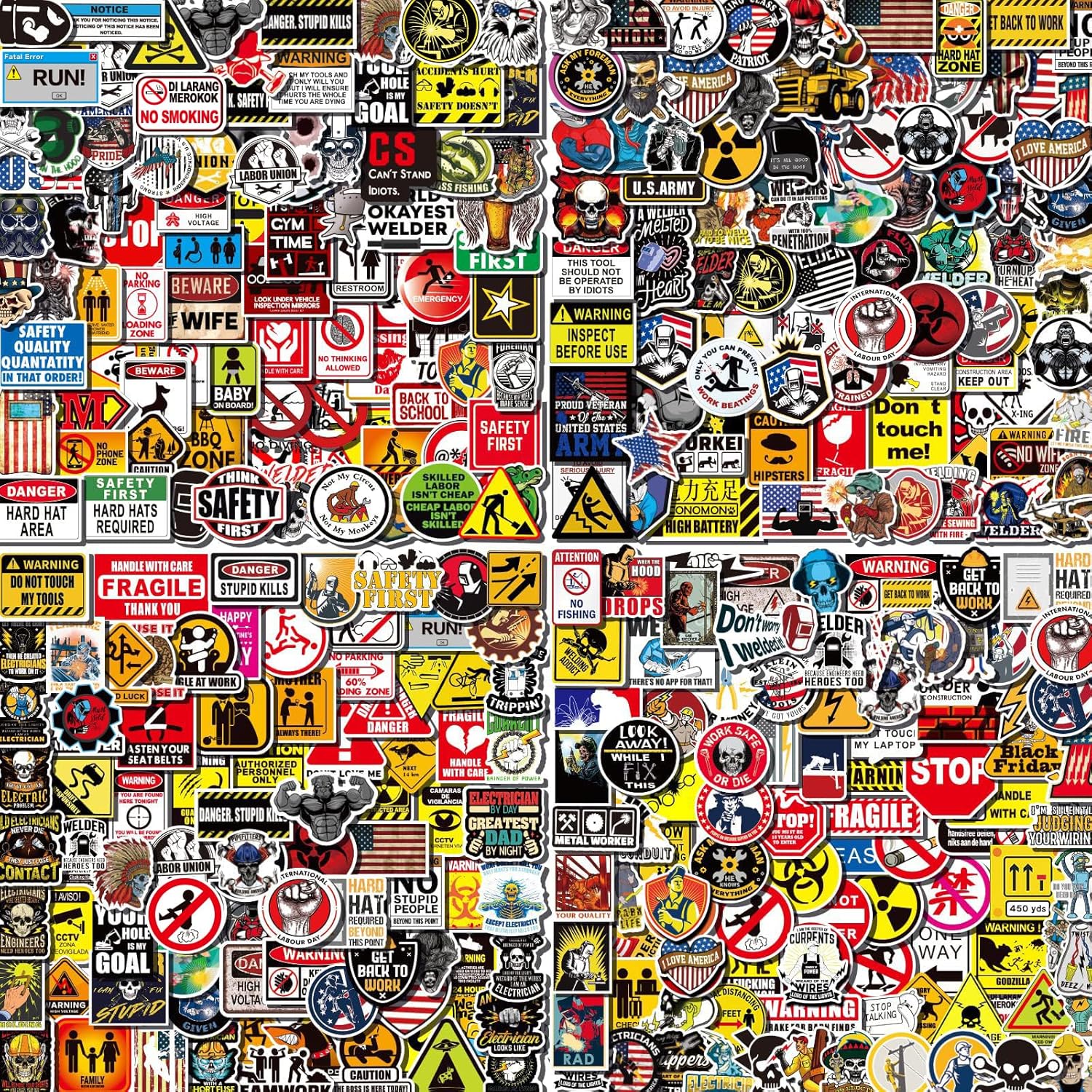 400 Funny Welding Stickers Set for Hard Hats