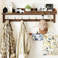 Coat Rack Wall Mount with Shelf and Dual Hooks - Sturdy Entryway