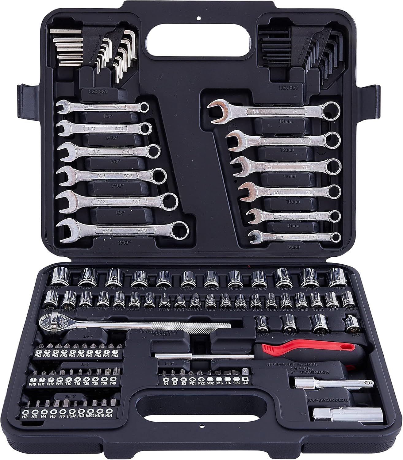 121 Piece Mechanic Tool Set for Home, Car, and Automotive Repair
