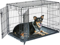 New World Double Door Folding Metal Dog Crate for Medium Breeds