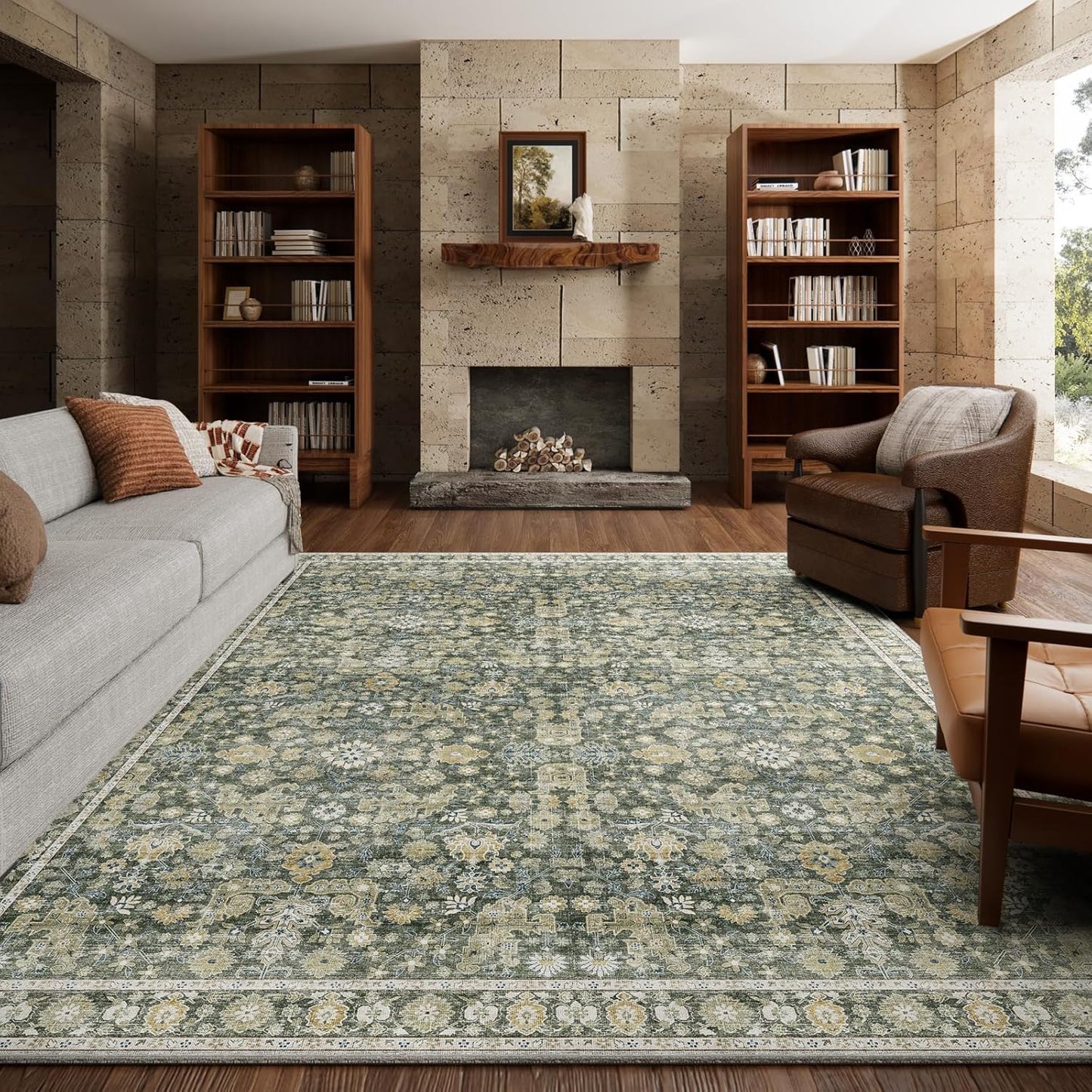 8x10 Washable Area Rugs for Living Room & Dining Room Comfort