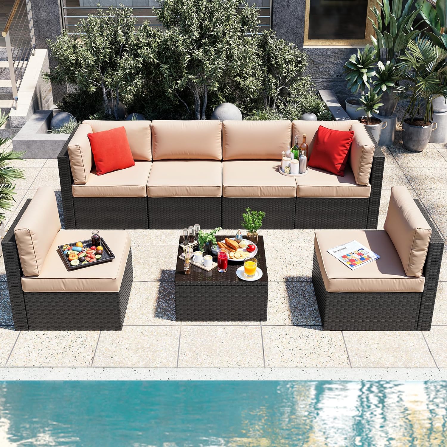 Vongrasig 7 Pieces Patio Furniture Set for Outdoor Comfort