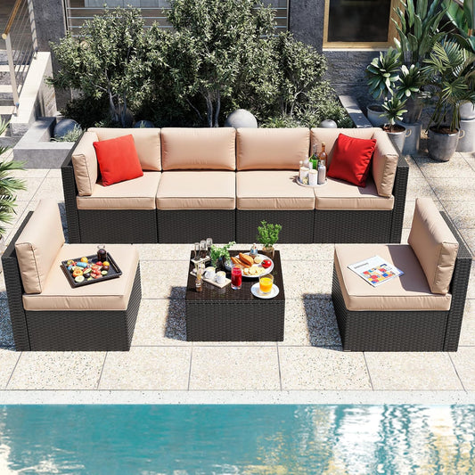 Vongrasig 7 Pieces Patio Furniture Set for Outdoor Comfort